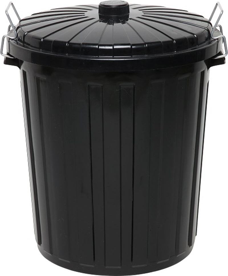 Edco Plastic Garbage Bin with Lid 55L - Black