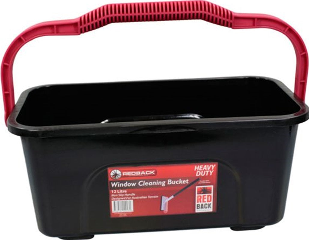 Redback Window Cleaning Bucket 12 Litre With Handle (55x46x59cm)