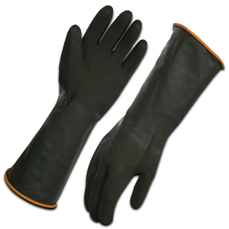 Black Rubber Gloves 35cm Glove
