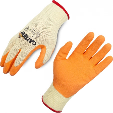 CATGRIP Orange Knitted Polycotton Shell Latex Coated Palm Grip Glove