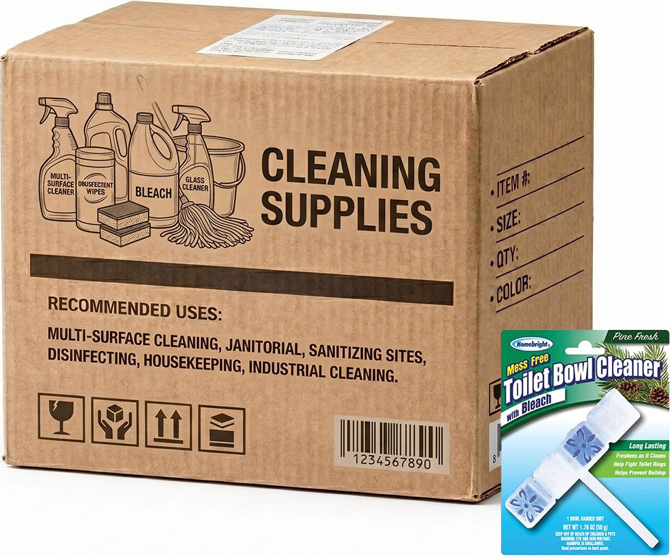 Carton of 24 HomeBright 4 In 1 Toilet Bowl Cleaner Pine 50g