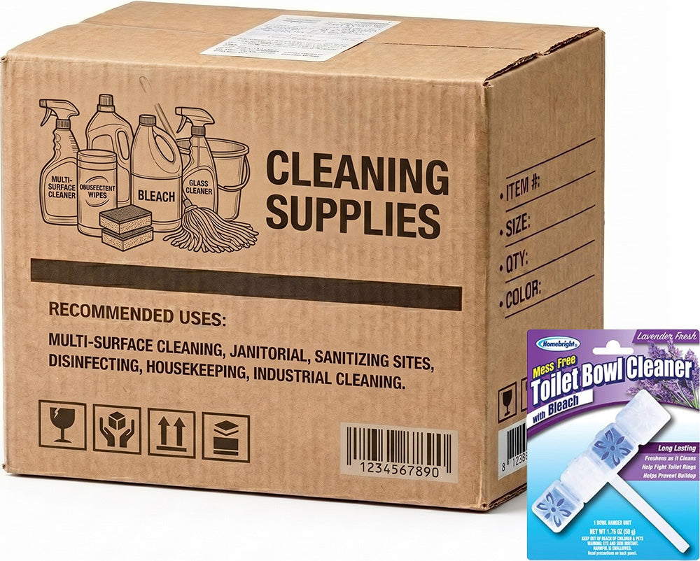 Carton of 24 HomeBright 4 In 1 Toilet Bowl Cleaner Lavender 50g