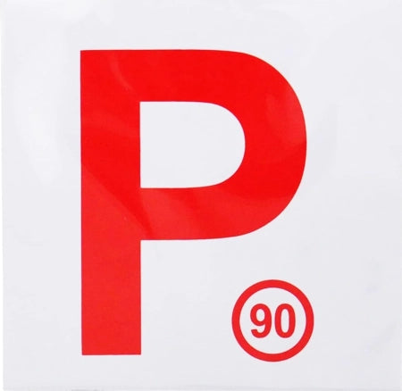 SP- P PLATE CO3 NSW MAGNETIC 90 SPEED RED P WHITE BACKGROUND