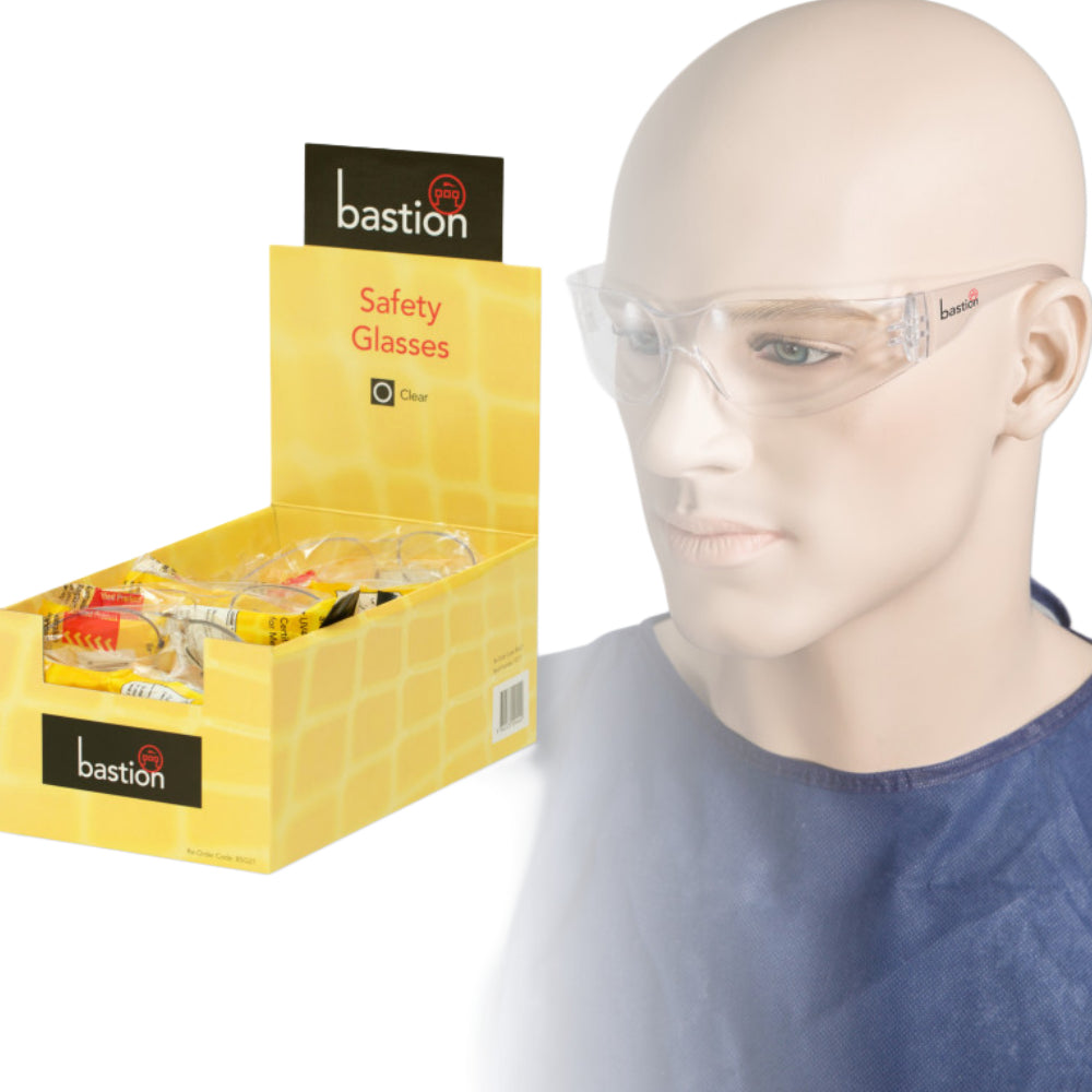 Box of 12 Pairs Bastion Medium Impact Hardcoat Scratch Resistant Surface UV400 rated - Clear Len