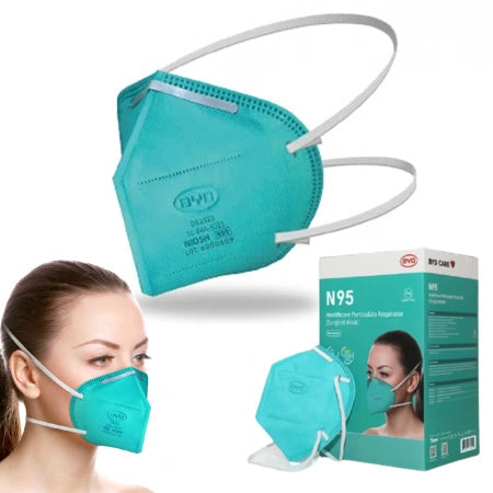 Genuine BYD N95 NIOSH Respirator Face Mask Individually Wrapped Box-of-20
