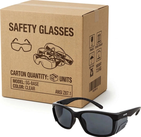 Carton of 120 Rayzr Black Polarised Smoke Safety Glasses Glare Reduction