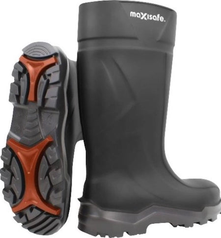 Maxisafe XtremeGrip Black Polyurethane Gumboots - Size 4