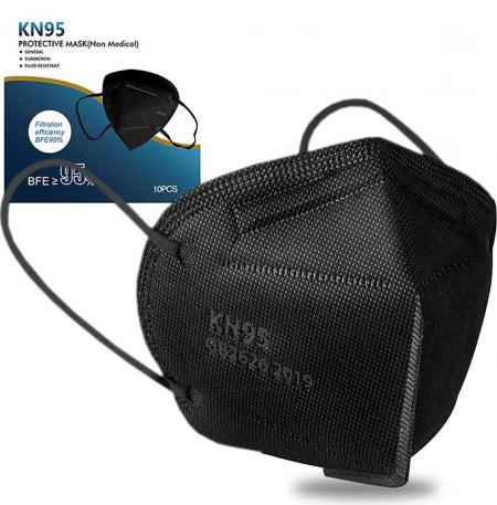 KN95 Black Protective Face Mask Individually Wrapped (10/Box)