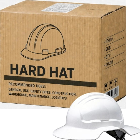 Carton of 10 Packs Tuffgard Broadbrim Non-Vented Hard Hat Ratchet Harness