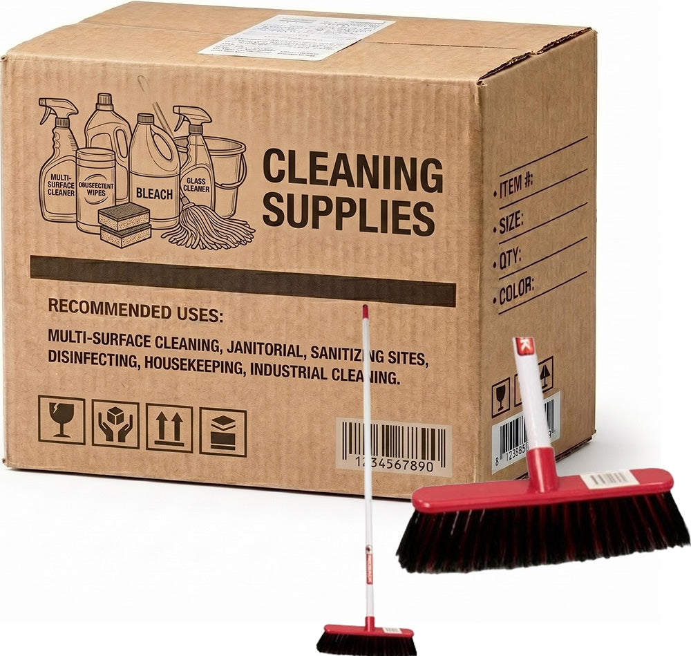 Carton of 24 Redback Indoor Broom 30 x 118cm (Metal Handle)