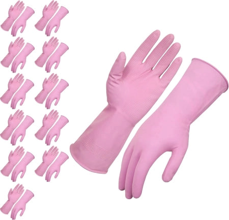 Ultra Touch Pink Silverlined Latex Rubber Gloves