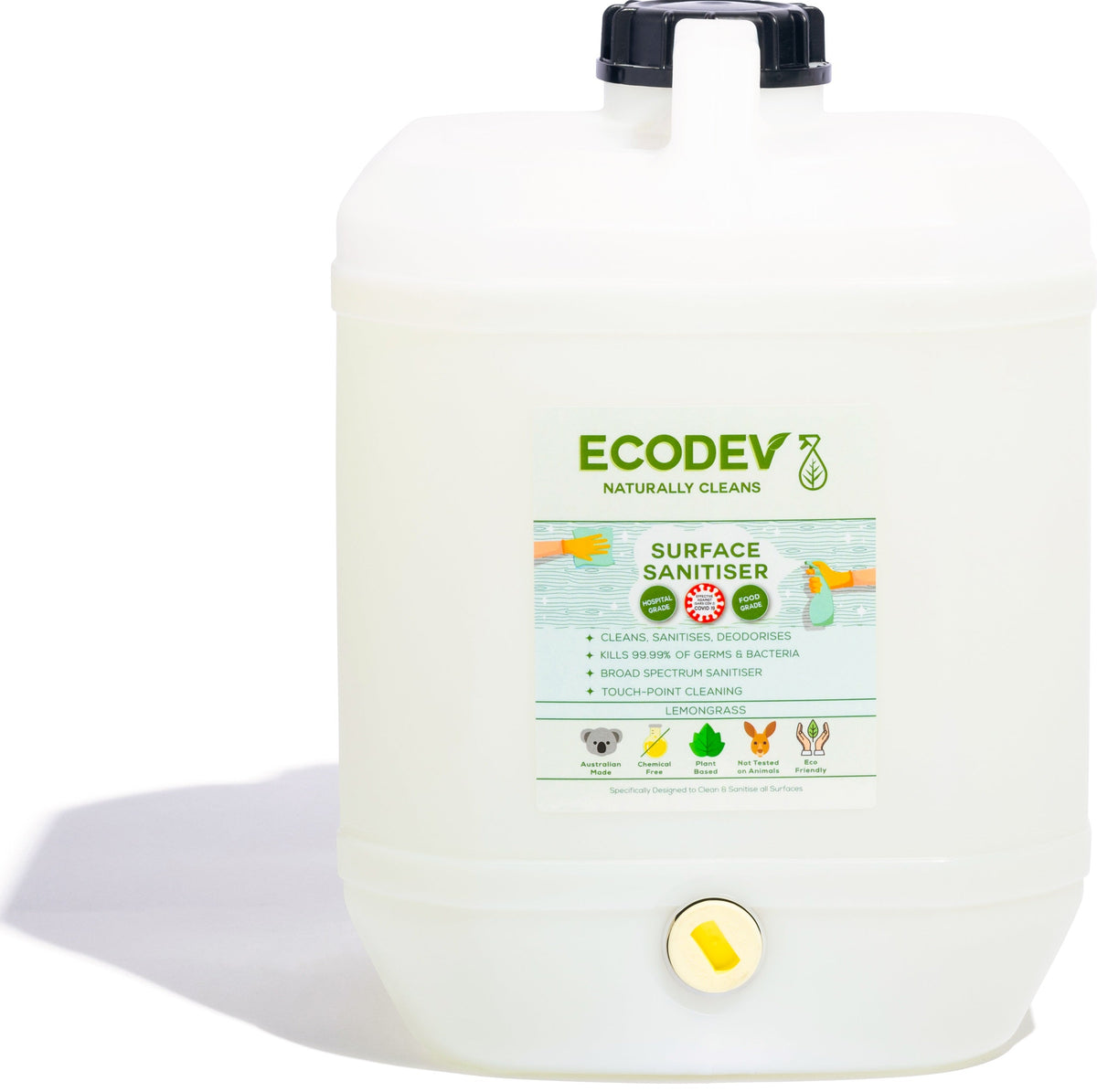 Ecodev Surface Sanitiser Hospital & Food Grade 10L Australian Made Eco-friendly