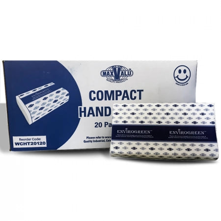 20 x 120 Sheets Compact Wash Room Hand Paper Towel Tissue 19x25 cm (2400 sheets)