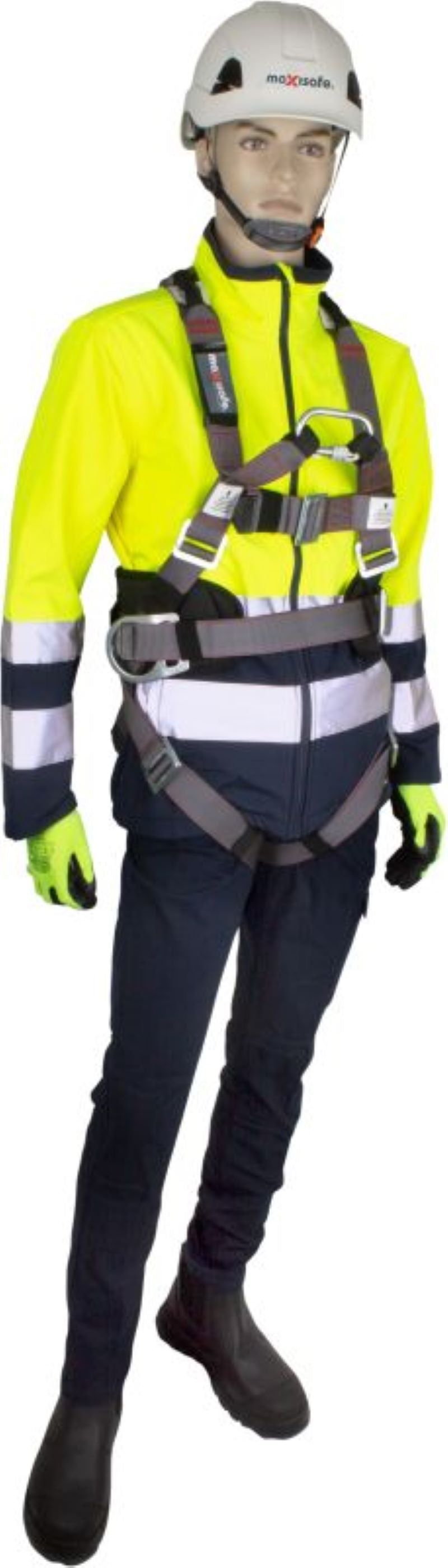 Maxisafe Full Body Harness with CS loops, padded waist, frontal loops, side D rings & steel alloy fitting
