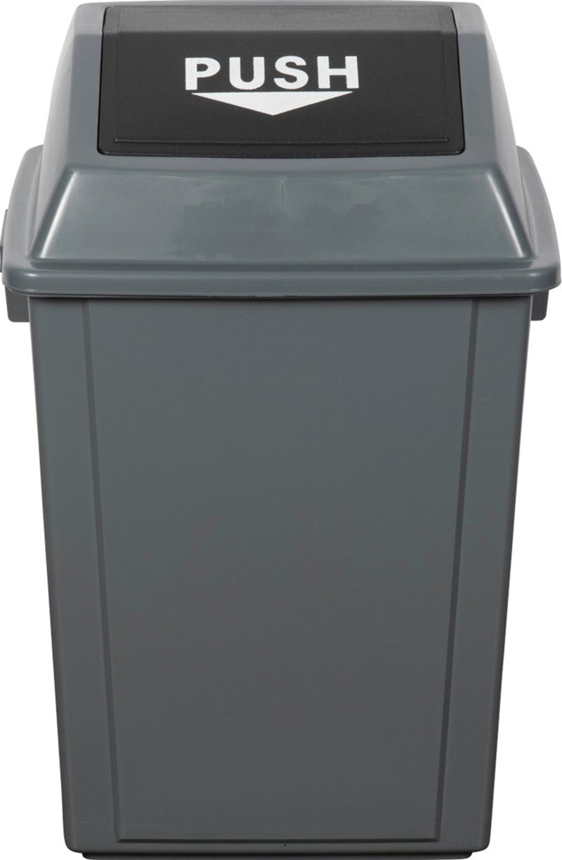 60L Cleanlink Rubbish Bin with Bullet Lid - Grey - 41L x 41W x 70H (cm)
