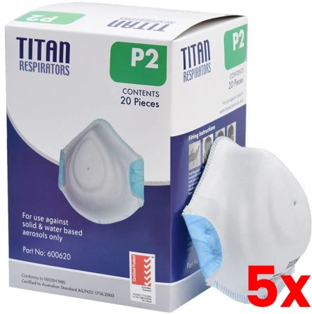 5 X Ultra Health Titan P2 Disposable Respirator N95 NIOSH Certified (Box/20)