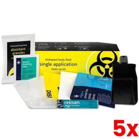 FastAid Body Fluid Single Use Pack, Cardboard Case (FADS25B)