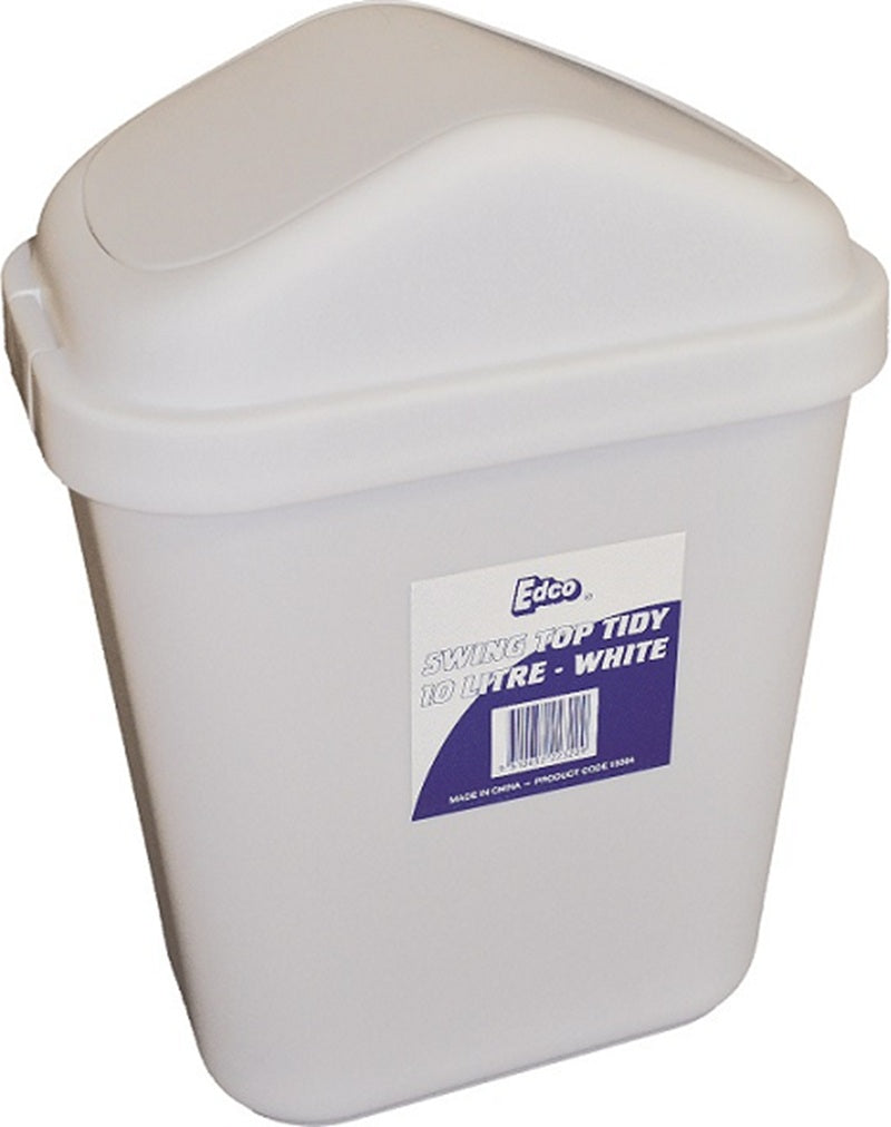 Edco Swing Top Tidy Bins 10L - White