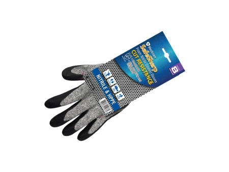 Carton of 120 Medicom SafeSharp Cut Resistance Foam Nitrile Coated Gloves