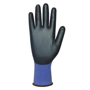 Bastion Mataro Blue Nylon Gloves 18G Black Polyurethane Palm Coating - Small (Size 7)