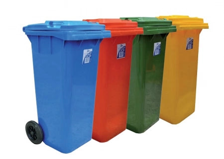 Edco Heavy Duty Bin with Wheels 120L - Yellow