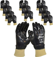 Maxisafe Blue Knight Nitrile Fully Dipped Gloves with Knit Wrist