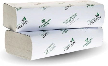 Carton of 16 Caprice Green Interleaved Hand Paper Towel 24cm x 23cm - 150 Sheets/Pack