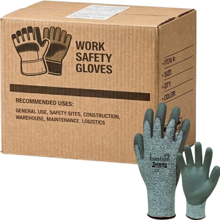 Carton of 120 Pairs Taranto Cut 5 Grey HPPE Gloves 13G Grey Polyurethane Palm Coated Size 7