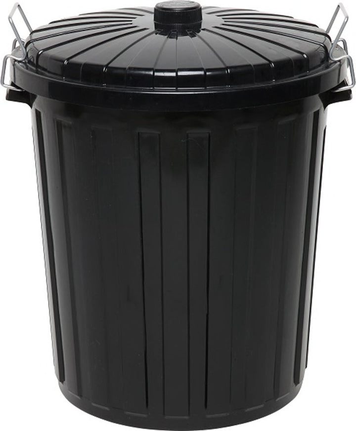 Edco Plastic Garbage Bin with Lid 73L - Black