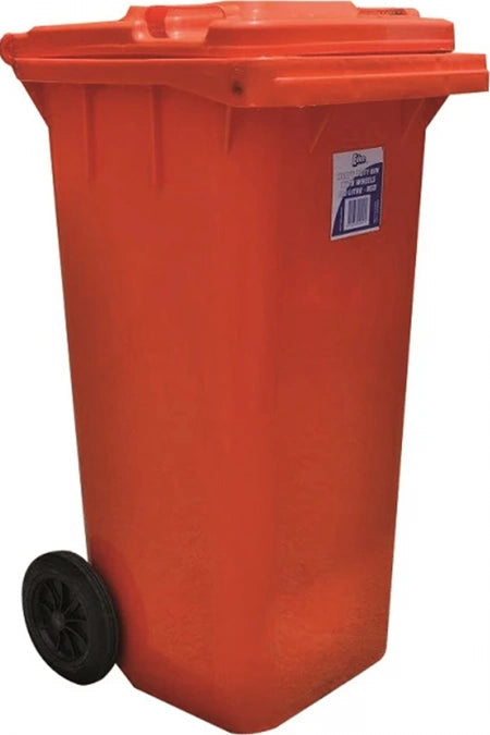 Edco Heavy Duty Bin with Wheels 120L - Red