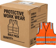 Carton of 100 Maxisafe Hi-Vis Orange Safety Vest Day/Night Visibility
