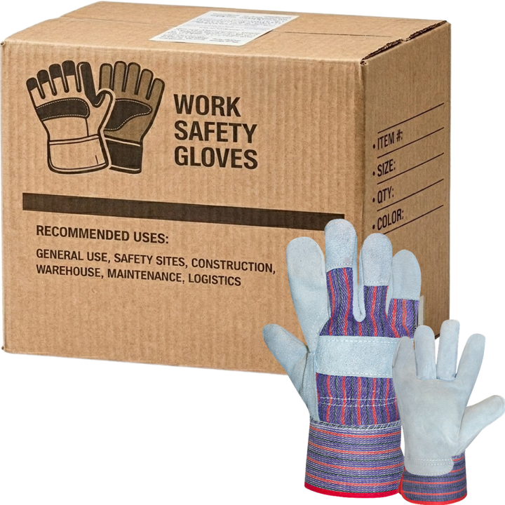 Carton of 120 Pairs Bastion Candy Stripe Leather Gloves Size 11