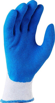Pack of 12 Maxisafe Blue Grippa Glove Knitted Poly Cotton Blue Latex Dipped Palm (Small)