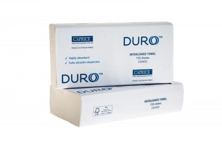 Carton of 16 Duro Interleaved Towel 24 x 23cm - 150 Sheets/Pack