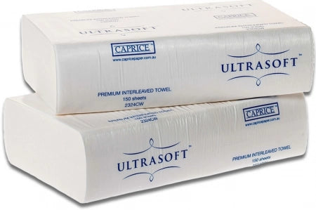 Carton of 16 Ultrasoft Interleaved Hand Paper Towel 24cm x 23cm - 150 Sheets/Pack