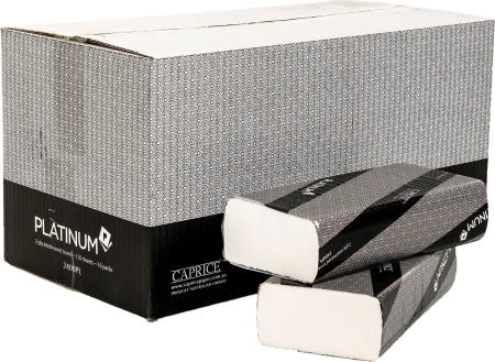 Carton of 16 Platinum 2 Ply Interleaved Towel 24cm x 23cm - 150 Sheets/Pack (Standard Option)
