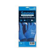 Bastion Savona Blue Nylon Gloves Full Latex Coating Black Sandy Foam Latex Palm Coating - Small (Size 7)