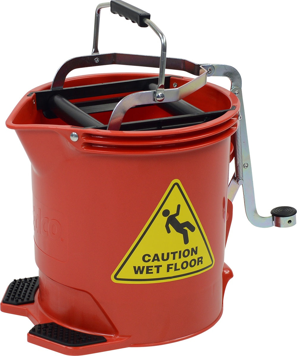 Edco 15 Litre Metal Wringer Bucket - Red