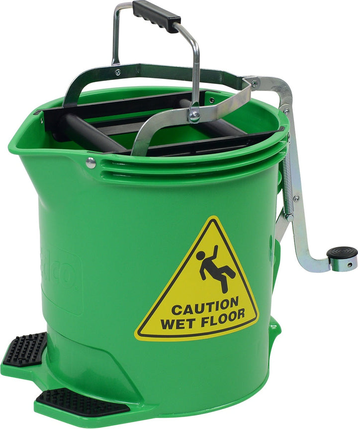 Edco 15 Litre Metal Wringer Bucket - Green