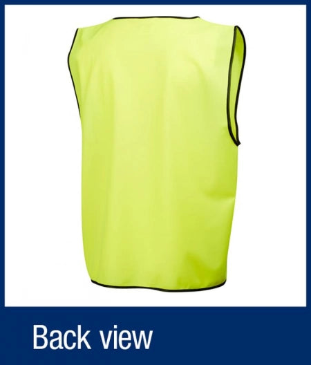 Vest Master PV21 Day High Visibility D Polyester Velcro Front Fluoro Yellow Small | Custom Branding&nbsp;&amp;&nbsp;Logo&nbsp;Printing