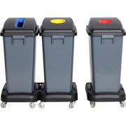 60L Compass Waste/Recycling Bin - Grey - 32W x 45.5L x 58.5H (cm) - Lid and Castors Sold Separately