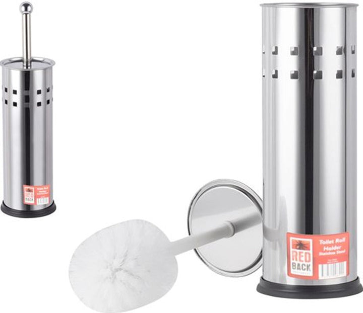 Redback Toilet Brush Set 38cm Stainless Steel (Toilet Brush & Holder)