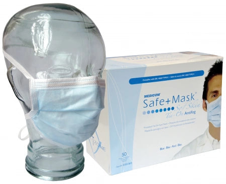 SofSkin Level 3 Anti-Fog Tie On Face Masks - Blue (Box of 50)