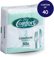 Carton of 40 Finesse Comfort Luncheon Napkins 2 Ply - 50 Sheets/Pack (Standard Option)