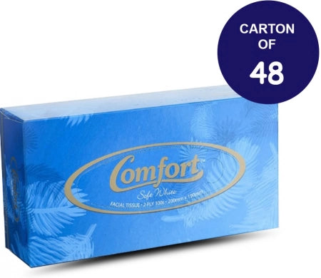 Carton of 48 Finesse Comfort Facial Tissue 2Ply - 100 Sheets/Box (Standard Option)