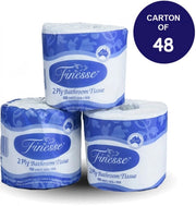 Carton of 48 Finesse Premium Bathroom Tissue Individually Wrapped 2 Ply - 400 Sheets/Roll (Premium Option)