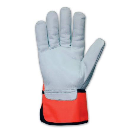 Carton of 60 Pairs Navarro Hi-Vis Premium A Grade Natural Cow Grain Leather Rigger Gloves Heavy Duty Size 8