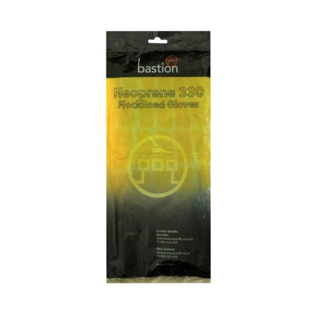 Carton of 144 Pairs Bastion Black Neoprene Gloves 330mm Flocklined Size 8