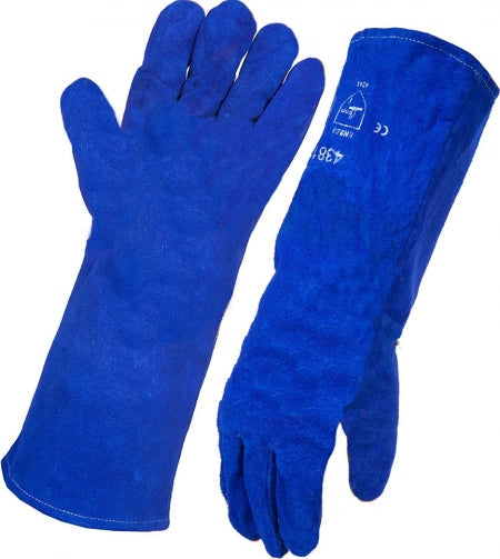 Split Leather Blue Welding Gloves