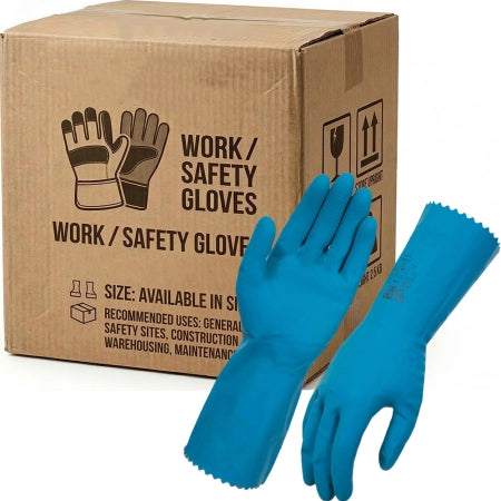 Carton of 144 Pairs Ultra Touch Blue Silverlined Latex Rubber Gloves Size 6